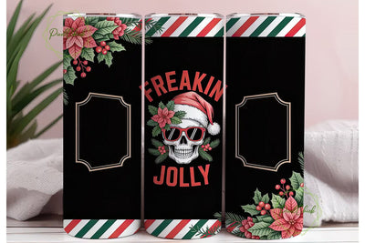Festive Skull Christmas 20oz Tumbler Sublimation PixelChick 