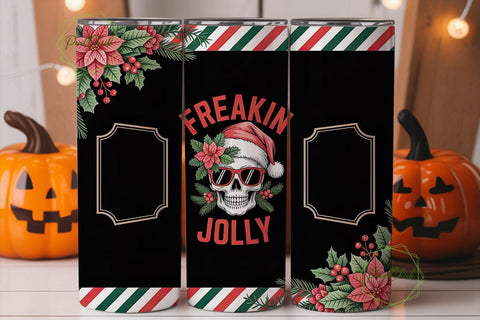 Festive Skull Christmas 20oz Tumbler Sublimation PixelChick 