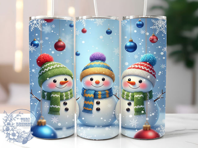 Festive Snowman Christmas Tumbler, Christmas Wrap, Holiday Design, Winter Sublimation, 20oz Tumbler, Festive Pattern, Xmas Gift Sublimation ToriDesigns 