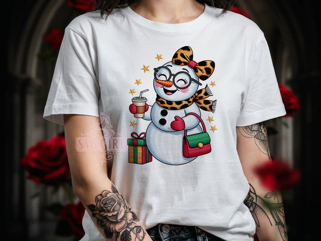 Festive Snowman Pose T-Shirt PNG, Snowman Pose, Festive Style, Holiday Vibes, Christmas Fashion, Sublimation PNG, Statement Shirt, Winter Apparel Sublimation SvggirlplusArt 