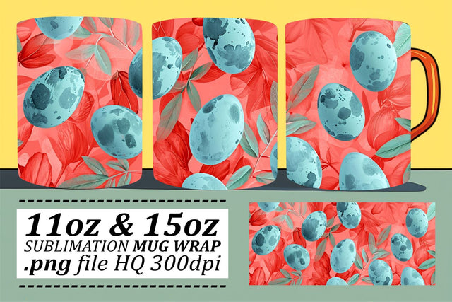 Festive Springtime Mug Wraps | Easter Sublimation 11oz 15oz Sublimation afrosvg 