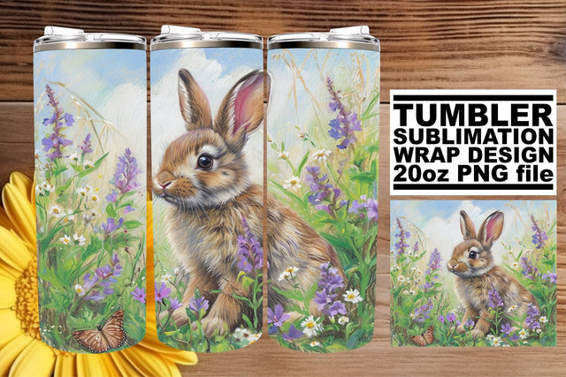 Festive Tumblers with Easter Bunny Art Sublimation afrosvg 