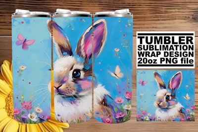 Festive Tumblers with Whimsical Bunnies Sublimation afrosvg 