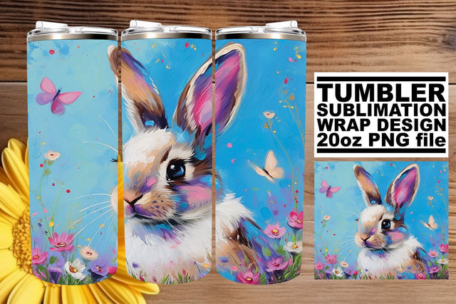 Festive Tumblers with Whimsical Bunnies Sublimation afrosvg 