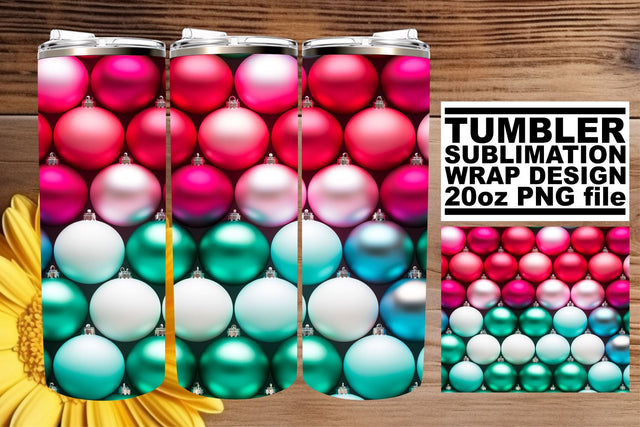 Festive Winter Tumbler Wrap - 3D Christmas Patterns 20oz Sublimation afrosvg 