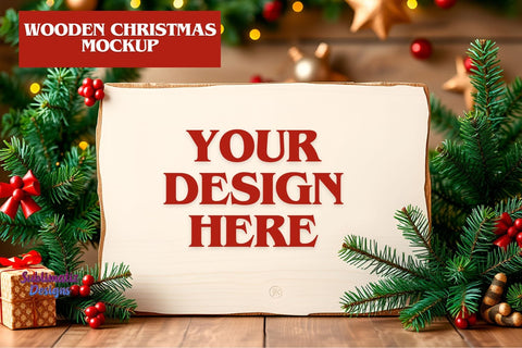 Festive Wooden Christmas Mockup Mock Up Photo Sublimatiz Designs 