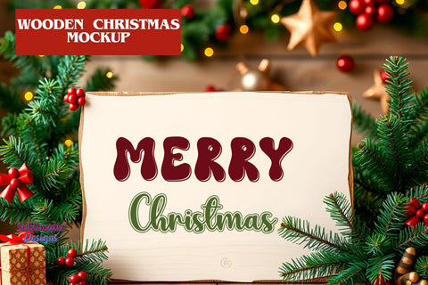Festive Wooden Christmas Mockup Mock Up Photo Sublimatiz Designs 