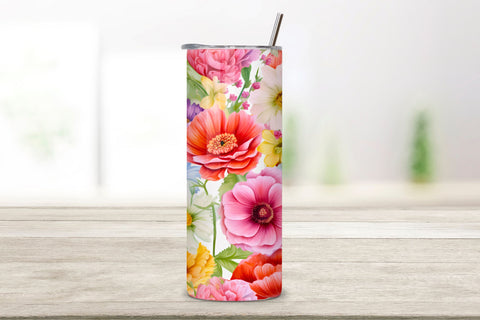 Field flowers 20 oz skinny tumbler sublimation design Seamless floral digital PNG Straight wrap Waterslide download Sublimation FloridPrintables 