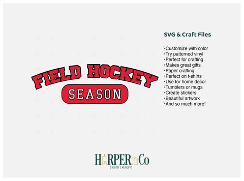 Field Hockey Season Laser SVG EPS Cut File SVG HarperNCo 