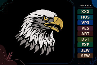 Fierce Bald Eagle Embroidery Design Embroidery/Applique DESIGNS sg embroidery 