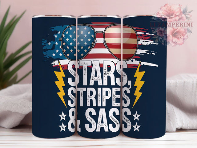 Fierce & Bold Sassy Patriotic Tumbler, Badass USA Wrap, Red White Blue Sass, 4th of July Baddie, 20oz Bold American Tumbler, Rebel Flag Design, DIY Fireworks Tumbler Sublimation Li Zamperini 