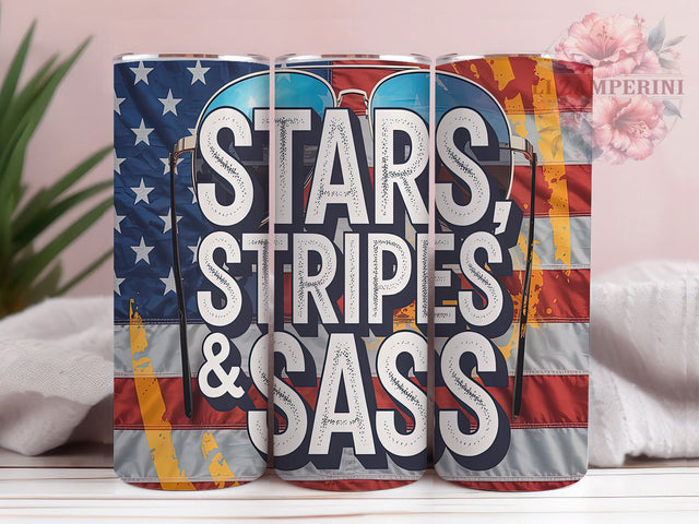 Fierce & Bold Sassy Patriotic Tumbler, Badass USA Wrap, Red White Blue Sass, 4th of July Baddie, 20oz Bold American Tumbler, Rebel Flag Design, DIY Fireworks Tumbler Sublimation Li Zamperini 