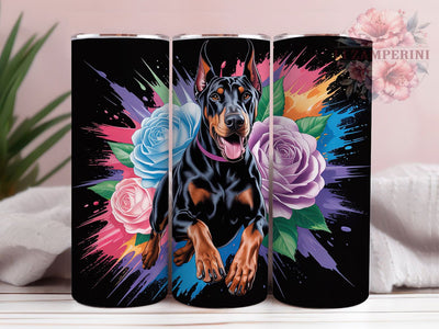 Fierce Doberman Dog Tumbler, Guard Dog Wrap, 20oz Tumbler Sublimation, Fierce Canine Design, Sleek Doberman Sublimation, Pet Lover Tumbler, Bold Dog Wrap Sublimation Li Zamperini 