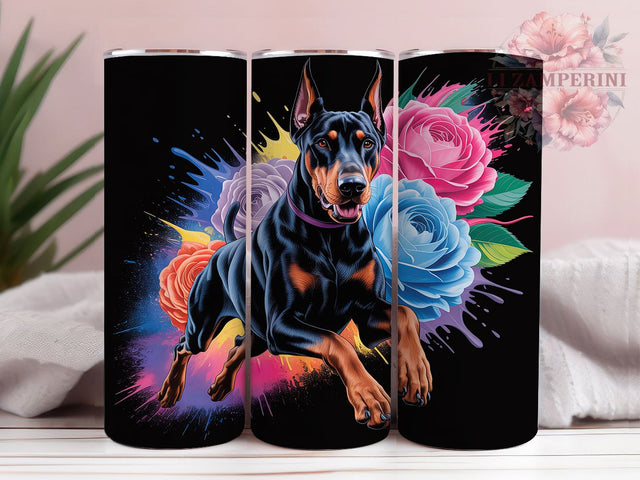 Fierce Doberman Dog Tumbler, Guard Dog Wrap, 20oz Tumbler Sublimation, Fierce Canine Design, Sleek Doberman Sublimation, Pet Lover Tumbler, Bold Dog Wrap Sublimation Li Zamperini 