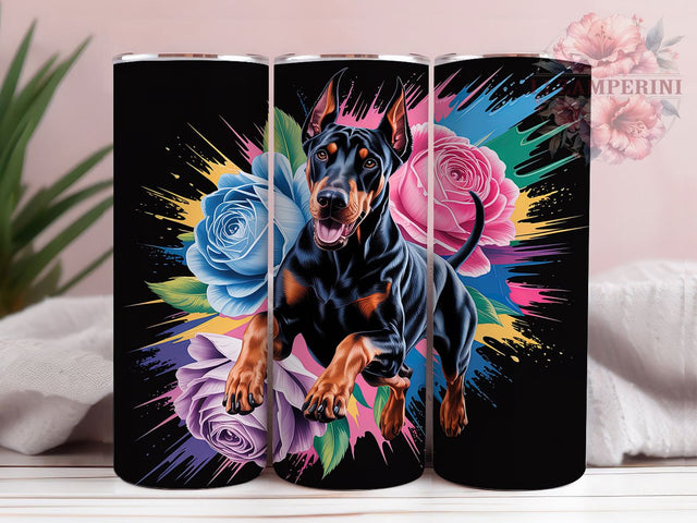 Fierce Doberman Dog Tumbler, Guard Dog Wrap, 20oz Tumbler Sublimation, Fierce Canine Design, Sleek Doberman Sublimation, Pet Lover Tumbler, Bold Dog Wrap Sublimation Li Zamperini 