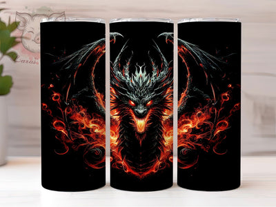 Fierce Dragon Fire Fantasy Tumbler, Fire Tumbler, Fantasy Tumbler, 20oz Sublimation Wrap, Mythical Tumbler, Bold Tumbler, Fierce Tumbler Sublimation Lara' s Designs 