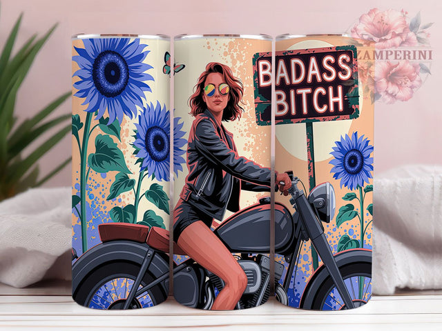 Fierce & Fearless Biker Bitch Tumbler, Motorcycle Girl Wrap, Badass Biker Design, Edgy Biker Sublimation, 20oz Ride or Die Tumbler, Female Biker Gift, DIY Rebel Tumbler Wrap Sublimation Li Zamperini 
