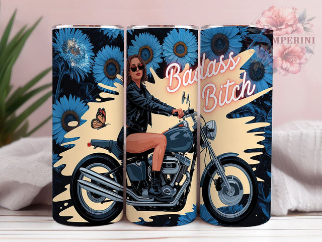 Fierce & Fearless Biker Bitch Tumbler, Motorcycle Girl Wrap, Badass Biker Design, Edgy Biker Sublimation, 20oz Ride or Die Tumbler, Female Biker Gift, DIY Rebel Tumbler Wrap Sublimation Li Zamperini 