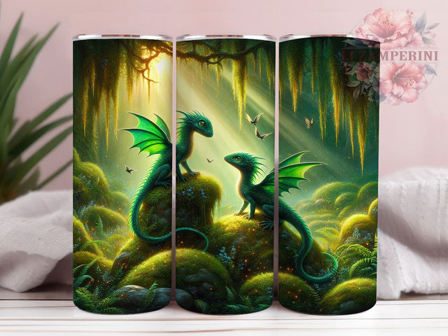 Fierce Fire Breathing Dragon Tumbler, Flaming Dragon Wrap, 20oz Tumbler Sublimation, Fierce Dragon Design, Fantasy Fire Dragon Art, Mythical Flame Creature, Intense Dragon Wrap Sublimation Li Zamperini 