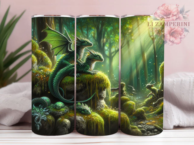 Fierce Fire Breathing Dragon Tumbler, Flaming Dragon Wrap, 20oz Tumbler Sublimation, Fierce Dragon Design, Fantasy Fire Dragon Art, Mythical Flame Creature, Intense Dragon Wrap Sublimation Li Zamperini 