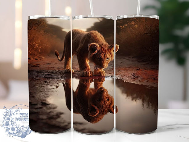 Fierce King of Jungle Lion Tumbler Wrap, Lion PNG Design, Wild Animal Sublimation, 20oz Lion Tumbler, African Wildlife Art, King Of Jungle Wrap, Fierce Lion Design Sublimation ToriDesigns 