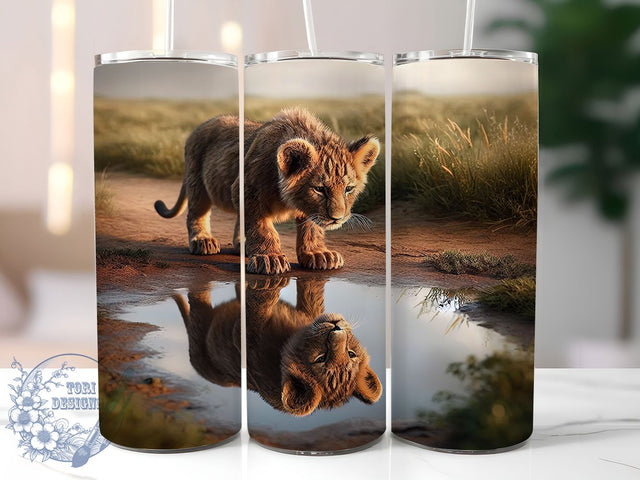 Fierce King of Jungle Lion Tumbler Wrap, Lion PNG Design, Wild Animal Sublimation, 20oz Lion Tumbler, African Wildlife Art, King Of Jungle Wrap, Fierce Lion Design Sublimation ToriDesigns 