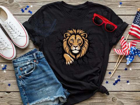 Fierce Lion Power T-Shirt PNG, Bold Mane, Stylized Fur, Breakthrough Design, Sublimation PNG, Statement Shirt, Wild Power Sublimation ToriDesigns 