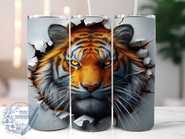 Fierce Tiger Claw Jungle Tumbler, Tiger Claw Pattern, Fierce Tiger Gift, Animal Lover Present, Wildlife Tumbler, 3D Effect Design, Jungle Theme Gift Sublimation ToriDesigns 