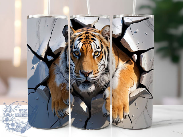 Fierce Tiger Claw Jungle Tumbler, Tiger Claw Pattern, Fierce Tiger Gift, Animal Lover Present, Wildlife Tumbler, 3D Effect Design, Jungle Theme Gift Sublimation ToriDesigns 