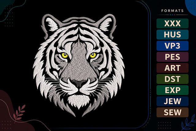 Fierce Tiger Head Embroidery Design Embroidery/Applique DESIGNS sg embroidery 