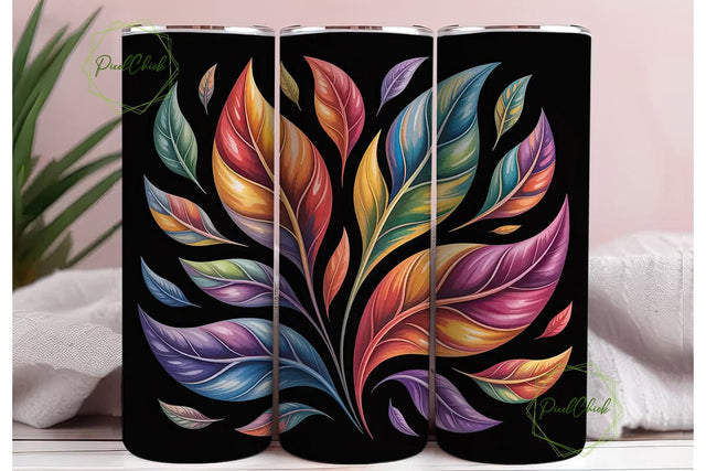 Fiery Autumn Leaves 20oz Tumbler Wrap Sublimation PixelChick 