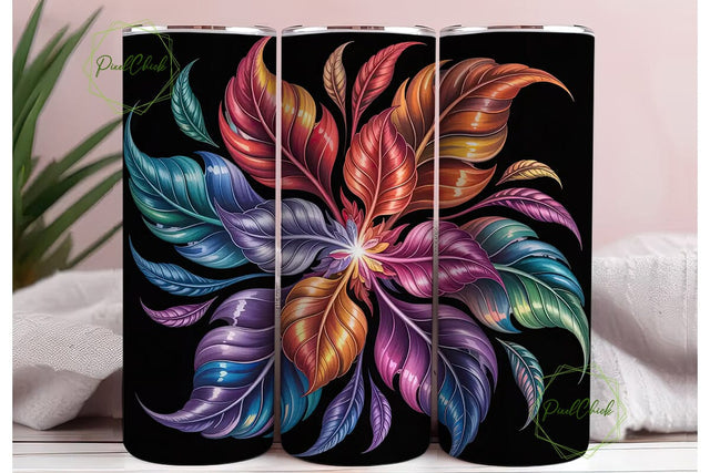 Fiery Autumn Leaves 20oz Tumbler Wrap Sublimation PixelChick 