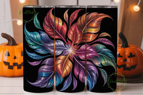 Fiery Autumn Leaves 20oz Tumbler Wrap Sublimation PixelChick 