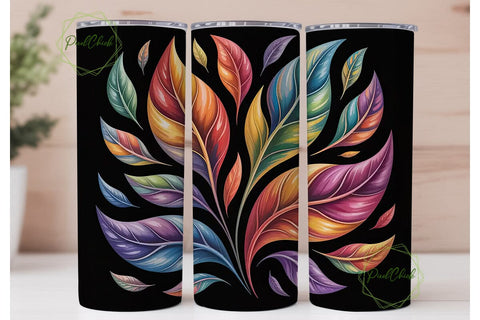 Fiery Autumn Leaves 20oz Tumbler Wrap Sublimation PixelChick 