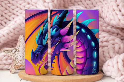 Fiery Dragon 20oz Tumbler Wrap Sublimation DesignSVG 