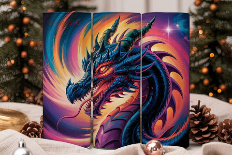 Fiery Dragon 20oz Tumbler Wrap Sublimation DesignSVG 