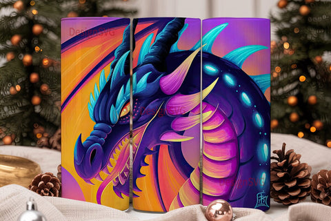 Fiery Dragon 20oz Tumbler Wrap Sublimation DesignSVG 