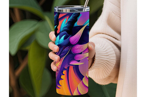Fiery Dragon 20oz Tumbler Wrap Sublimation DesignSVG 