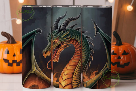 Fiery Dragon 20oz Tumbler Wrap Sublimation PixelChick 