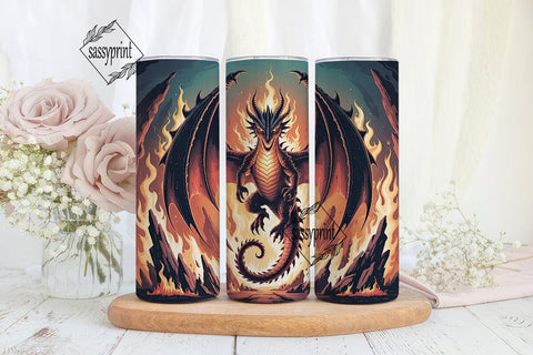 Fiery Dragon 20oz Tumbler Wrap Sublimation sassyprint 
