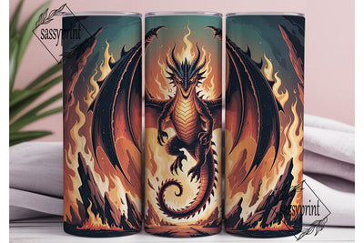 Fiery Dragon 20oz Tumbler Wrap Sublimation sassyprint 