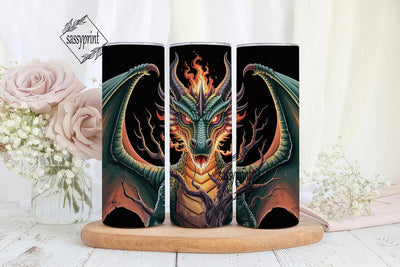 Fiery Dragon 20oz Tumbler Wrap Sublimation sassyprint 