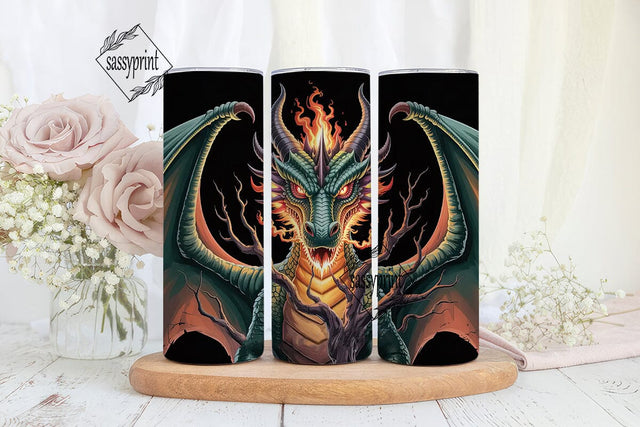 Fiery Dragon 20oz Tumbler Wrap Sublimation sassyprint 