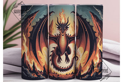 Fiery Dragon 20oz Tumbler Wrap Sublimation sassyprint 