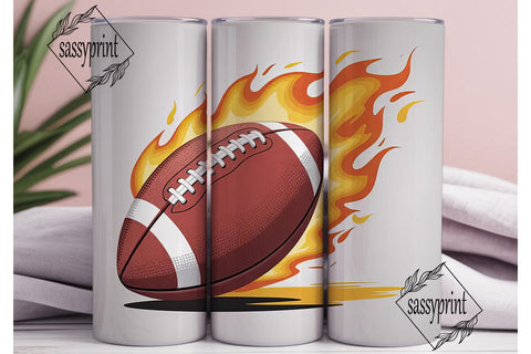 Fiery Football 20oz Tumbler Design Sublimation sassyprint 