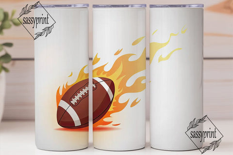 Fiery Football 20oz Tumbler Design Sublimation sassyprint 