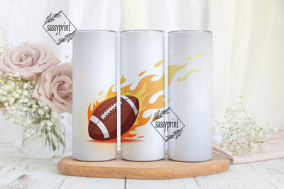 Fiery Football 20oz Tumbler Design Sublimation sassyprint 