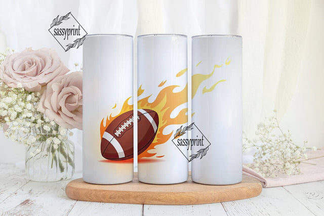 Fiery Football 20oz Tumbler Design Sublimation sassyprint 