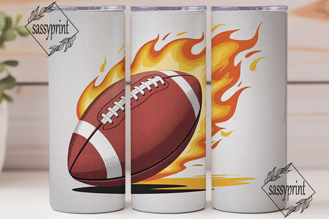 Fiery Football 20oz Tumbler Design Sublimation sassyprint 