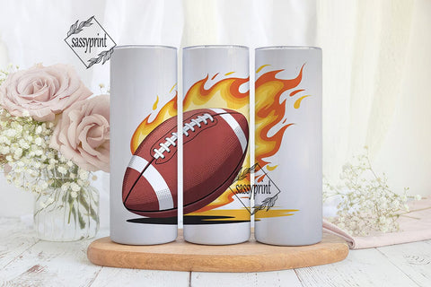 Fiery Football 20oz Tumbler Design Sublimation sassyprint 